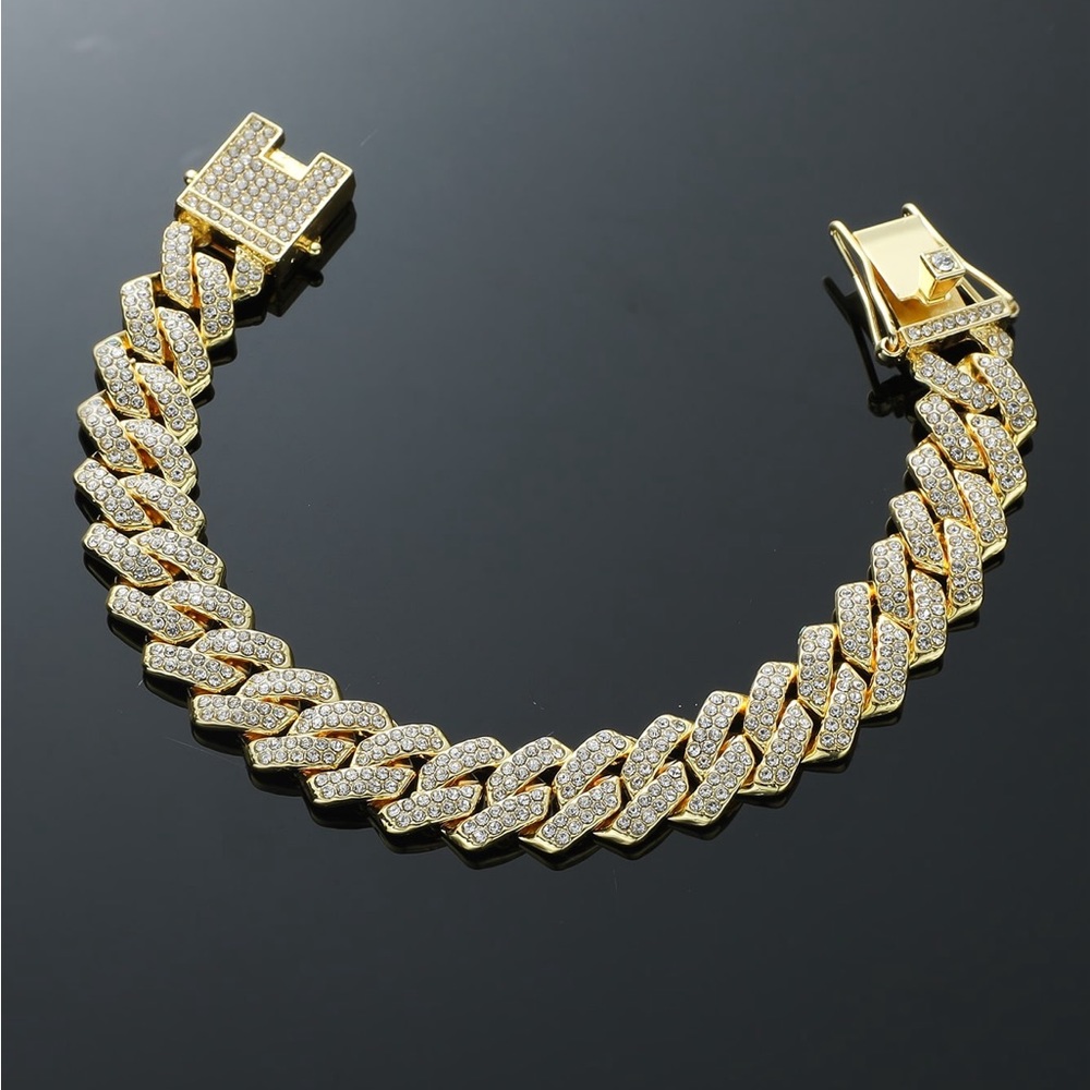 Men’s Rhinestone Decor Chain Bracelet  (Custome Jewelry) 🔥